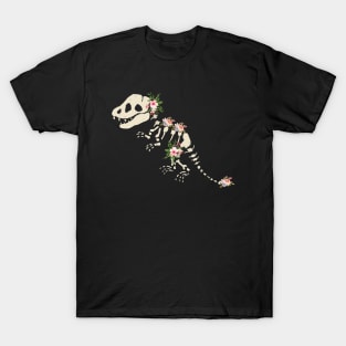 Floral Dinosaur Skeleton T-Shirt